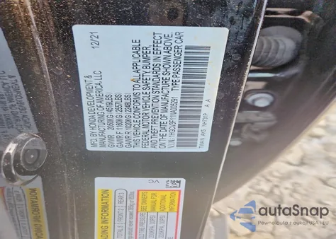 2022 Honda Accord Hybrid из США, поврежденный, VIN 1HGCV3F11NA005291